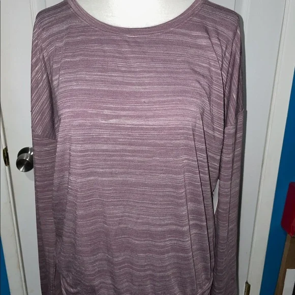 NWT Athleta Beyond Soft Avenues Purple Midi Ruched Long Sleeve Dress Size M - Picture 3 of 11